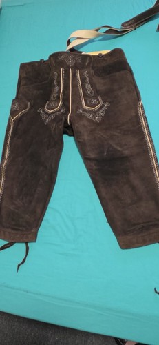 Braune kniebund lederhose mit - kniebund,
