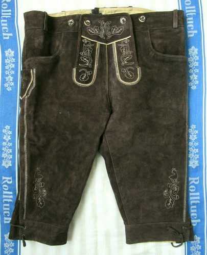 Bestickte braune kniebundhose - braune,