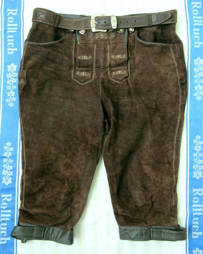 Bestickte braune kniebundhose - bestickte,